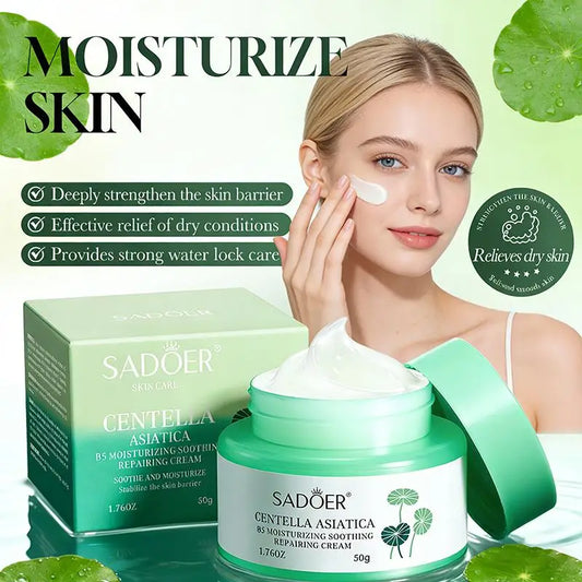 SADOER Centella Asiatica B5 Face Cream Moisturizing Soothing Repairing Cream for Skin Barrier Calm Irritated Non-Tight Skin Care