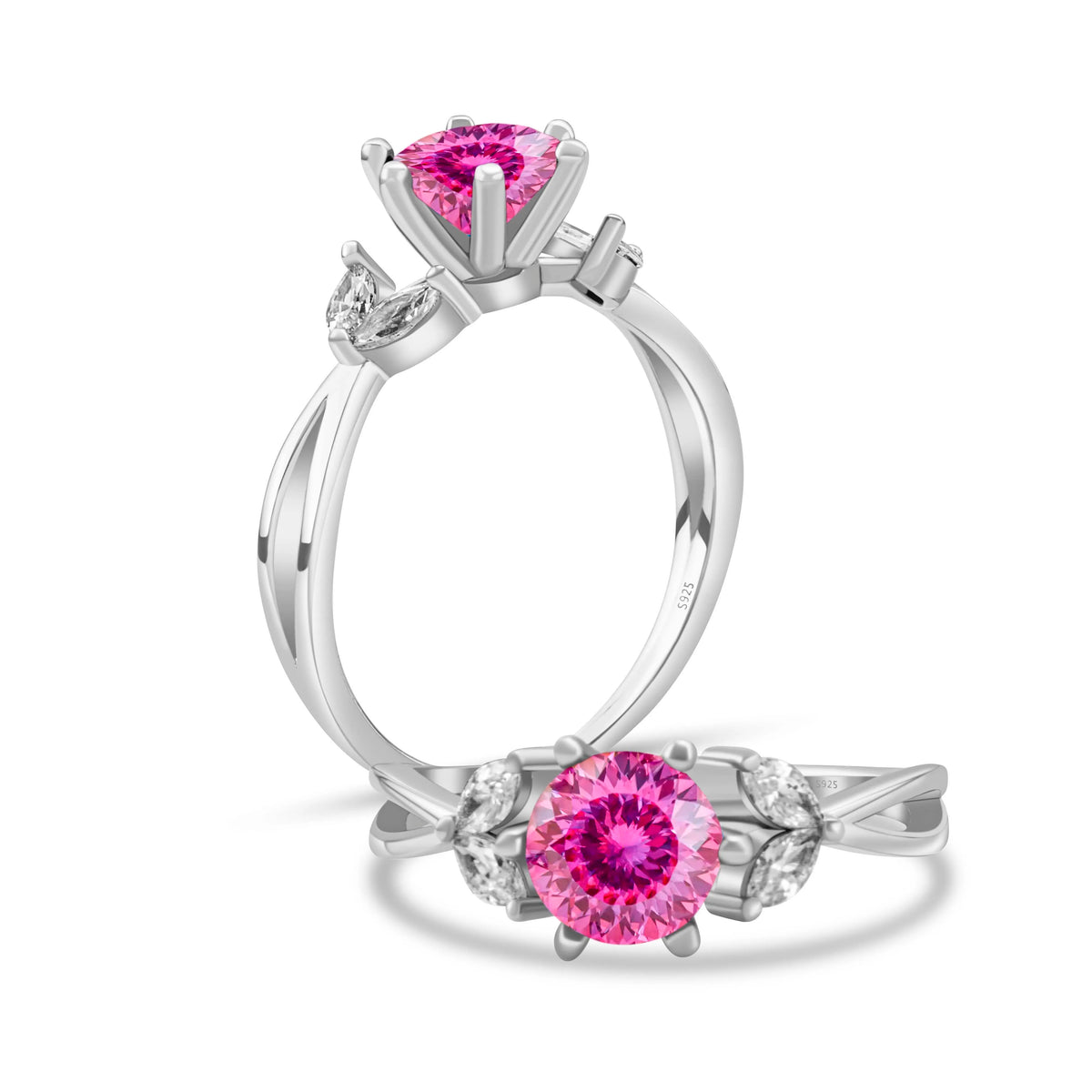 6.5MM 1CT D Color Moissanite Ring S925 Sterling Silver super Sparkling Ring Woman Man Daily Wear Engagement Wedding Rings Gift