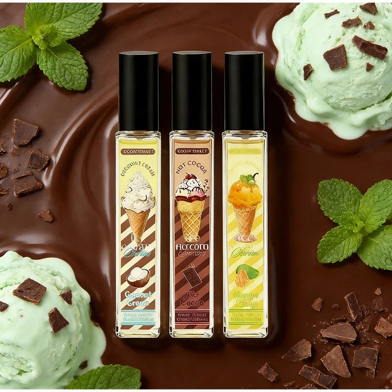 Ice Cream Perfume Gift Set Fresh Mango Coconut Scent Rich Chocolate Popcorn Eau De Toilette Lasting Sweet Women's Fragrance 10ml