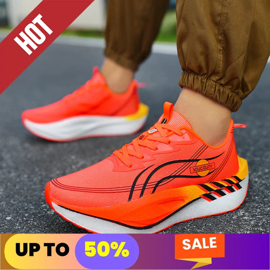 Running Shoes Casual Carbon Board Marathon Men Sports Walking Breathable Women's Comfortable Athletic Nonskid Leisure Sneakers