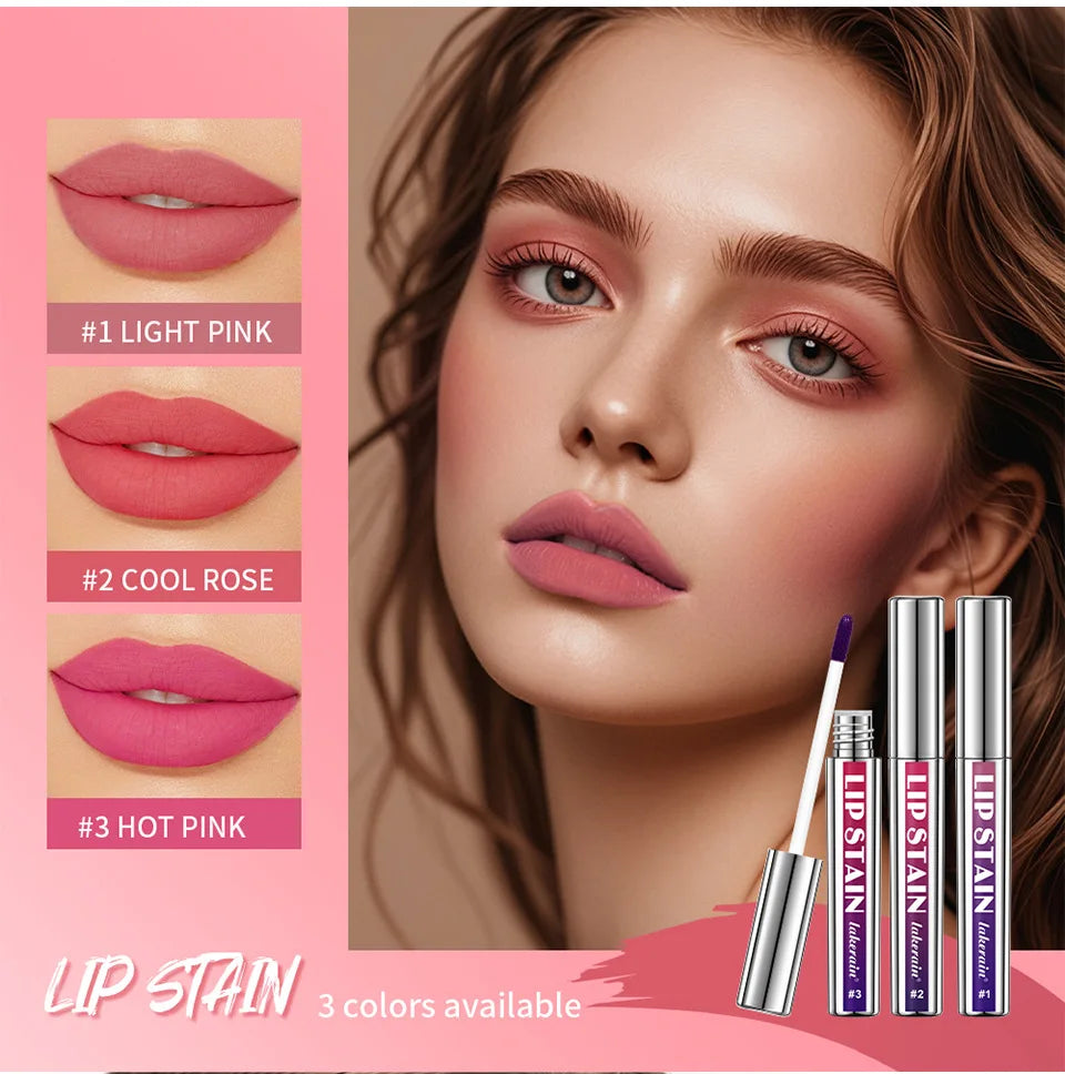 Peel Off Rose Pink Lip Gloss Matte Outline Contour Tattoo Lip Stain Waterproof Transfer Resistant Tear Off Natural Lip Tint Gift