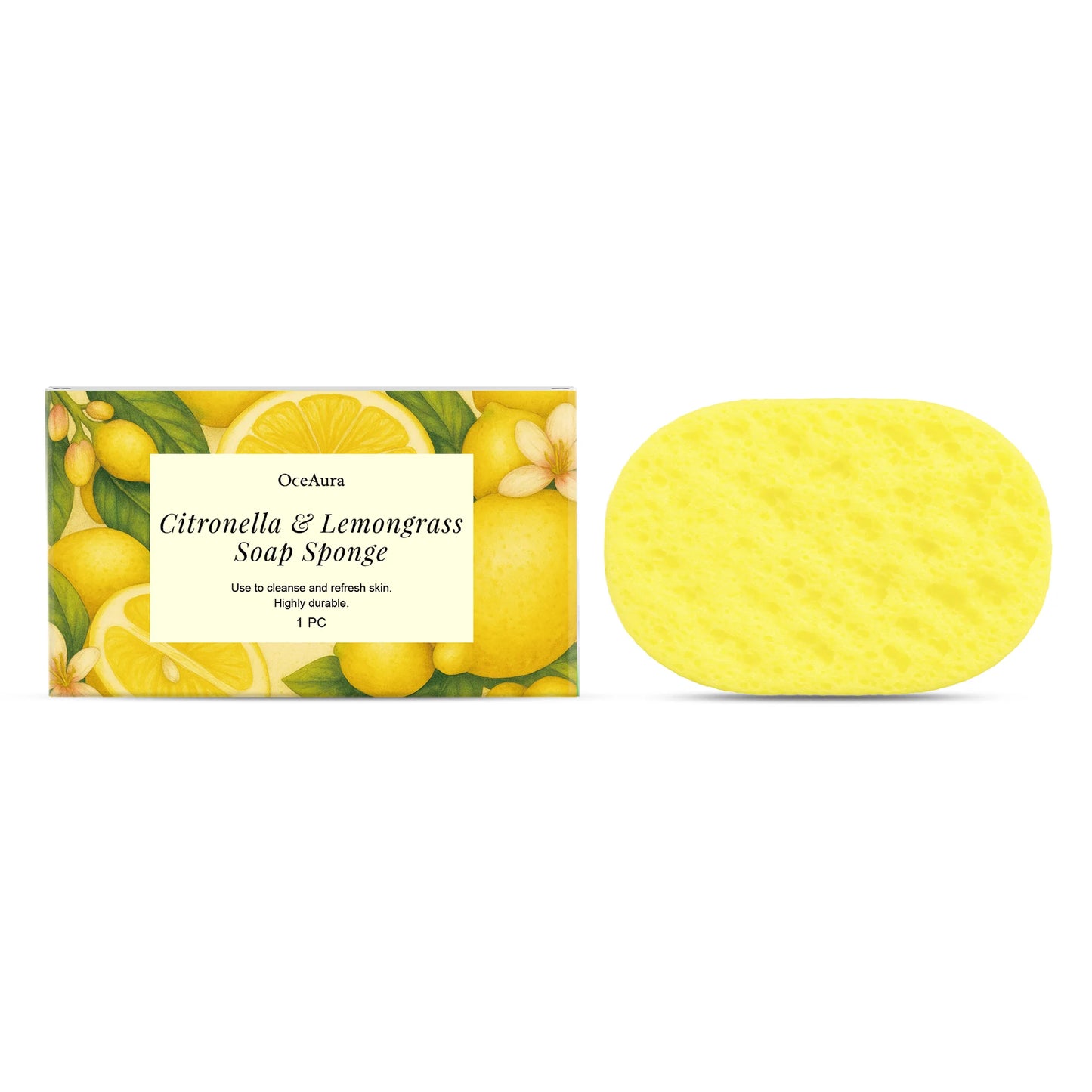 Citronella Lemongrass Soap Sponge Deep Cleansing Exfoliating Reusable Lather Enhancing Dead Skin Removing Body Cleanser Sponge