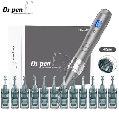 Deram  pen  M8  0.25mm  With 12 pcs Cartridges  Derma Pen