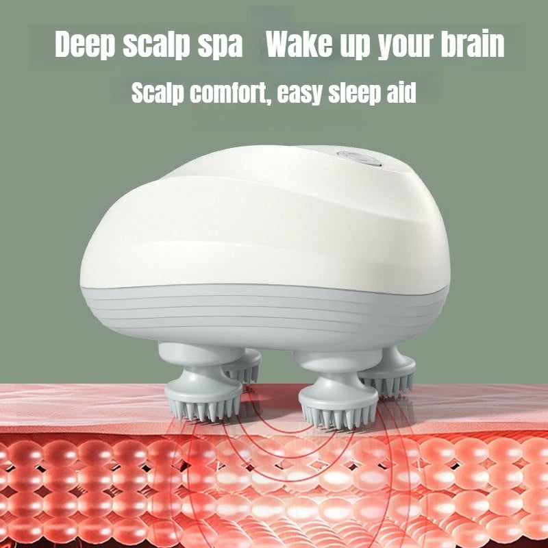 Head Massage Instrument Rechargeable Head Massager Scalp Stress Relax Body MassageWaterproof Handheld Hair Scalp Massager