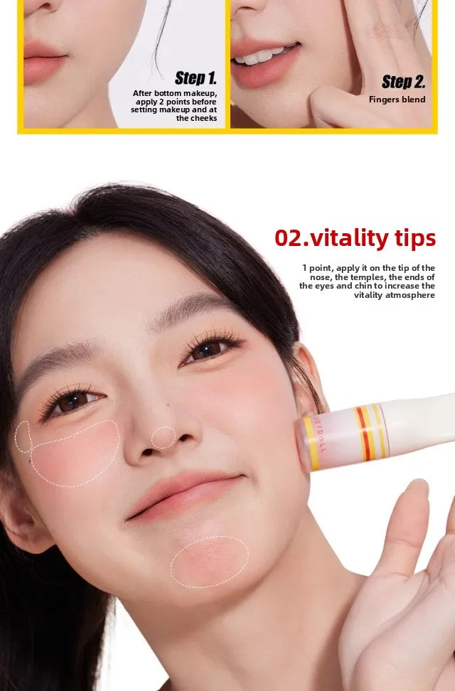 Judydoll Natural Flushed Liquid Blush - Brightening Glow Cheek Tint for Radiant Blurring Effect