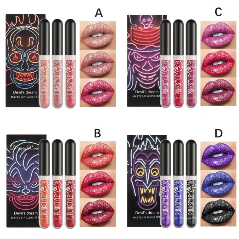 Long-Lasting Matte Lip Glaze Glitter Non-Fading Non-Stick Cup Metal Shiny Valentine's Day Gift Lip Gloss