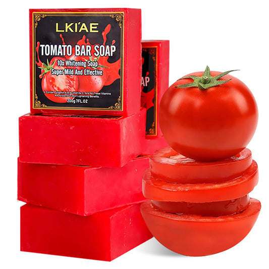 LKIAE Ultra Lightening Tomato Soap Bar, Anti Dark, Black Spots, Acne, Even Skin Tone, Vegan Bath Soap For All Skin Type, 200g