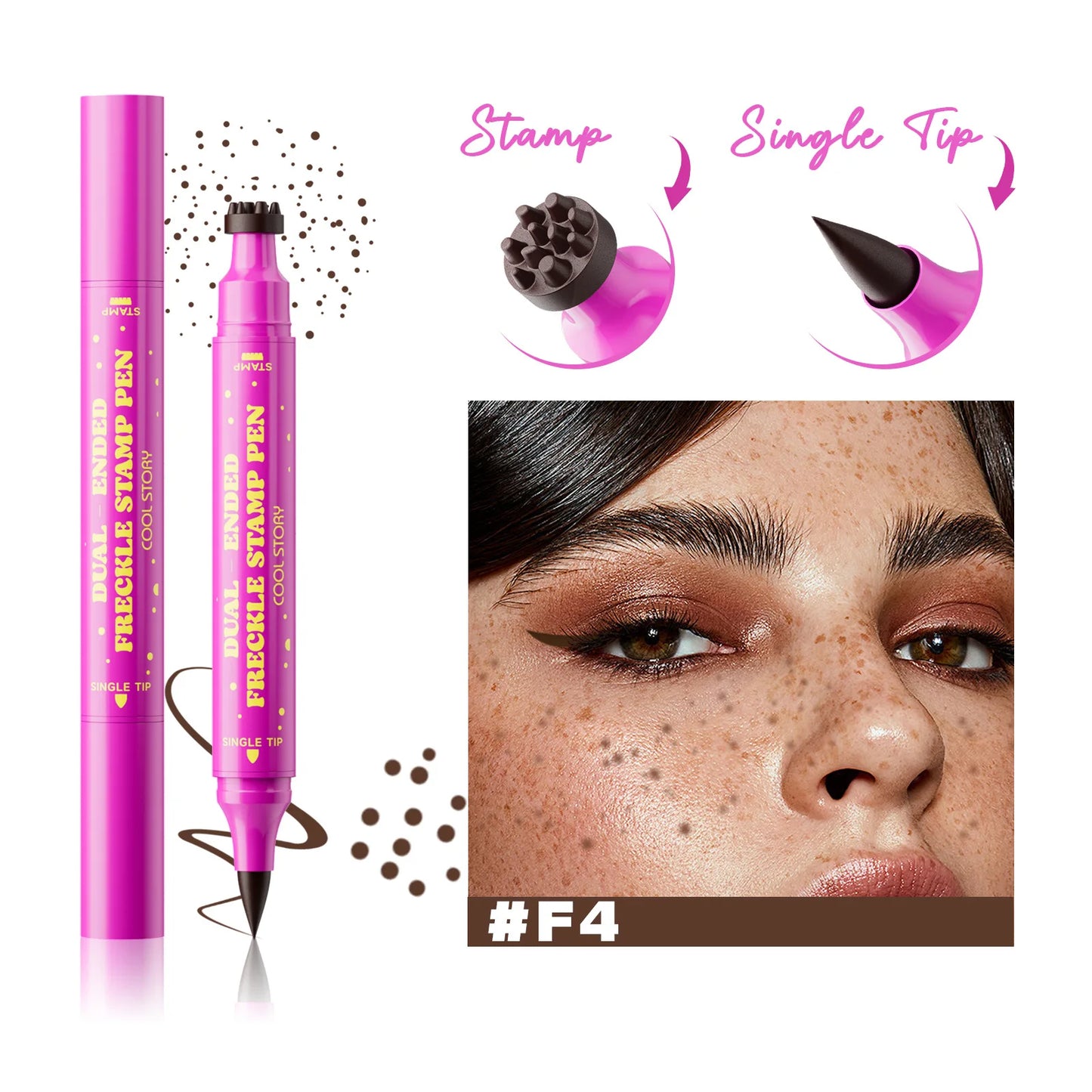 Double Eyeliner Freckles Pen All-in-One Natural Waterproof Lasting Seal Spot Pen Natural Simulation Concealer Pen Makeup Tools
