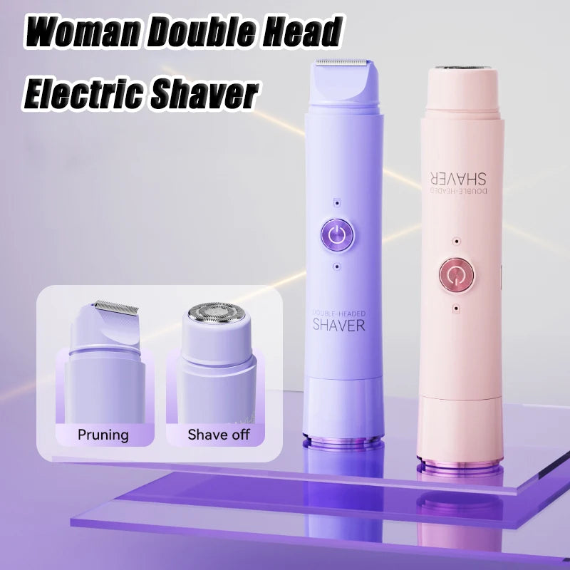 Electric Shaver for Woman Double Head Dual Purpose Female Razor Body Epilator Leg Underarm Bikini Electric Hair Remover Trimmer
