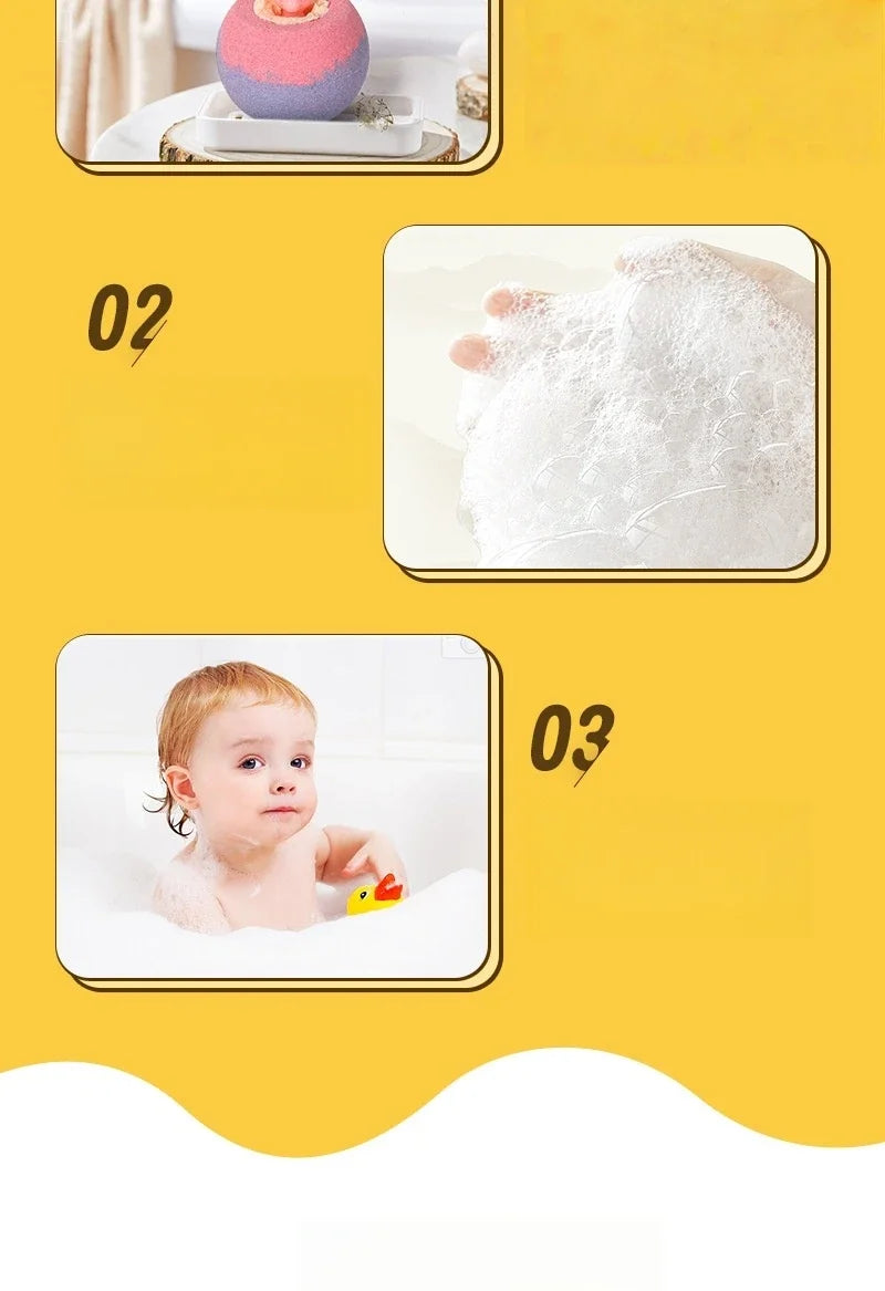 100G Bath Bombs for Kids with Surprise Toys Inside for Kids & Boys and Girls Holiday Bubble Bath with Cheerful Scent