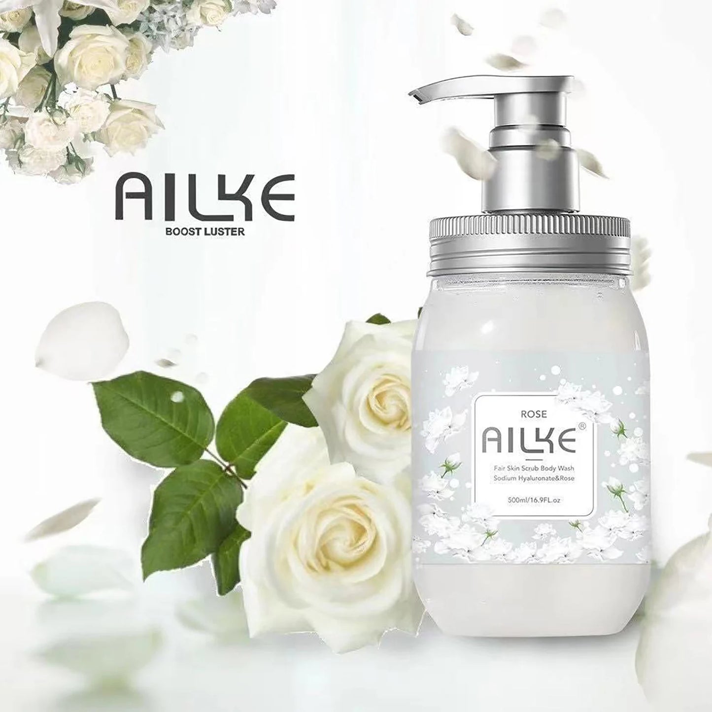 AILKE Bath foam female Whitening brightening  Scrub fragrant   body wash skin care lotion  Exfoliating Shampoo shower Gel spa
