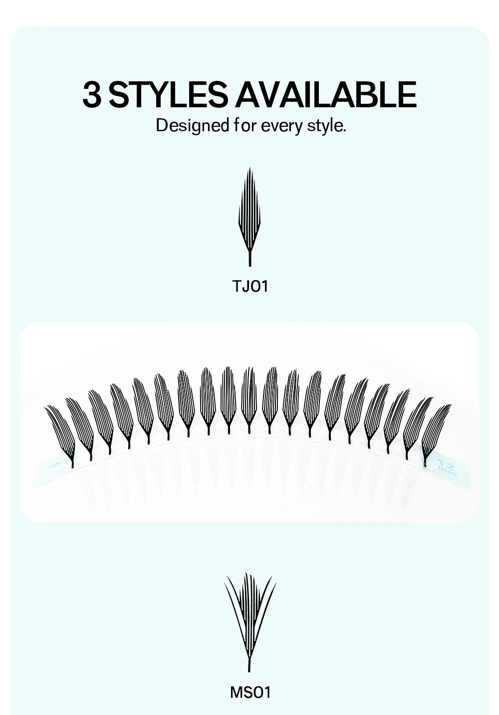 NATUHANA Narrow Spiky Premade Fans Fairy Wings Eyelash Extensions Anime Manga Style Soft Wispy Volume Lashes DIY Salon