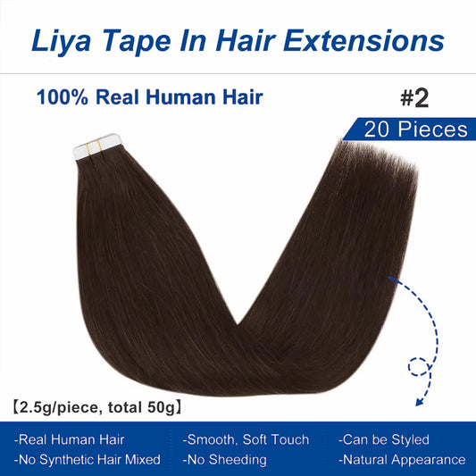Bone Straight Tape In Hair Extensions Brazilian Seamless Skin Weft 20P/40P/60P Tape In Human Hair Extensions 100% Human Hair