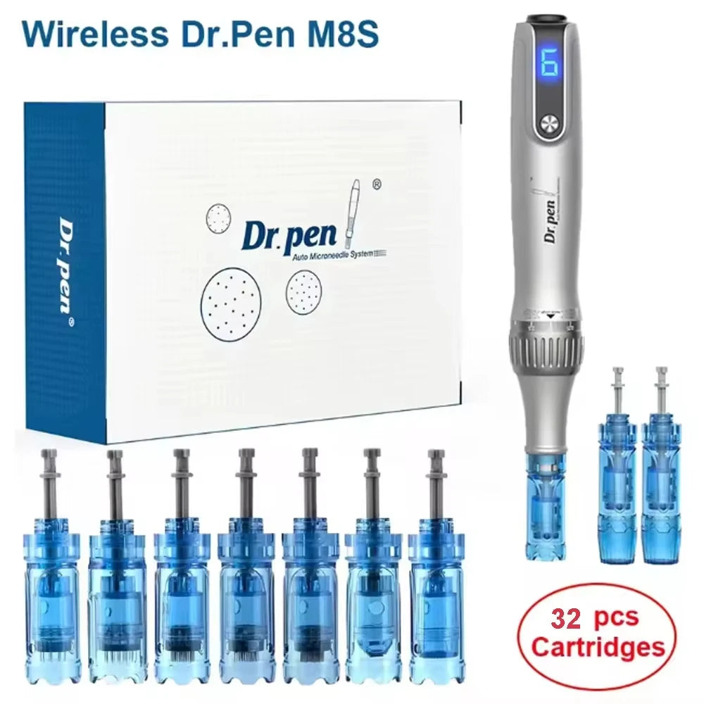 Dr Pen Wireless M8S Kit Professional With Derma Pen 32pcs Cartridges Needle Length 0.25 mm