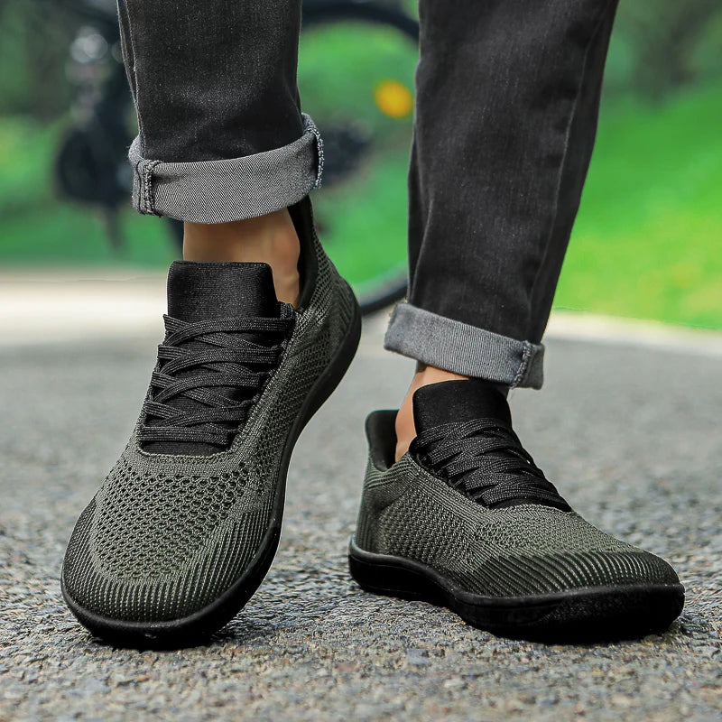 Plus Size 50 51 52 53 54 Wide Toe Box Barefoot Shoes Men Casual Mesh Shoes Minimalist Zero Drop Sneakers Breathable Big Foot