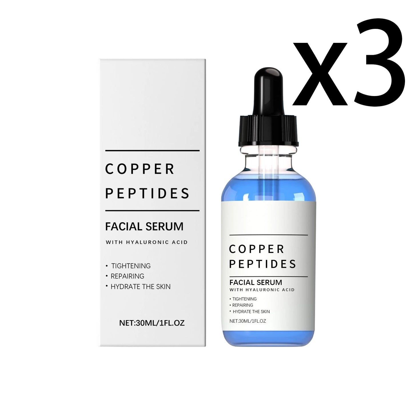 Copper Peptides Moisturizing Facial Essence Increase Facial Elasticity Smooth Firming Skin Improve Fine Lines Sooth Face Serum