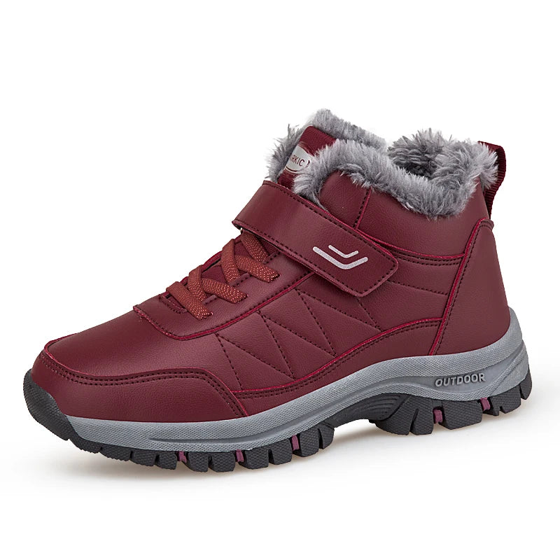 Winter Men's Snow Boots Women Slip On Winter Shoes Waterproof Comfortable Ankle Boots Sneakers Plush Hiking Walking Couple Shoes