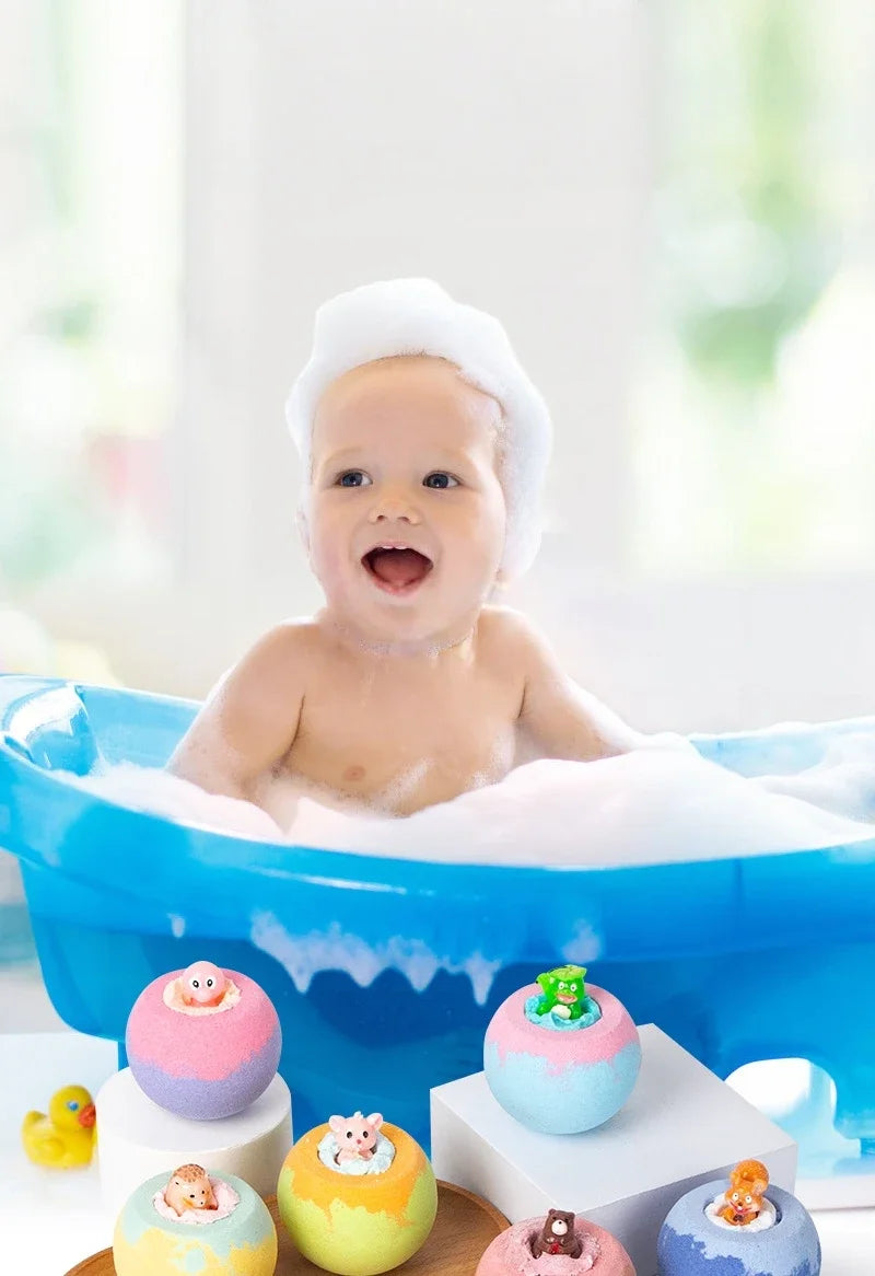 100G Bath Bombs for Kids with Surprise Toys Inside for Kids & Boys and Girls Holiday Bubble Bath with Cheerful Scent