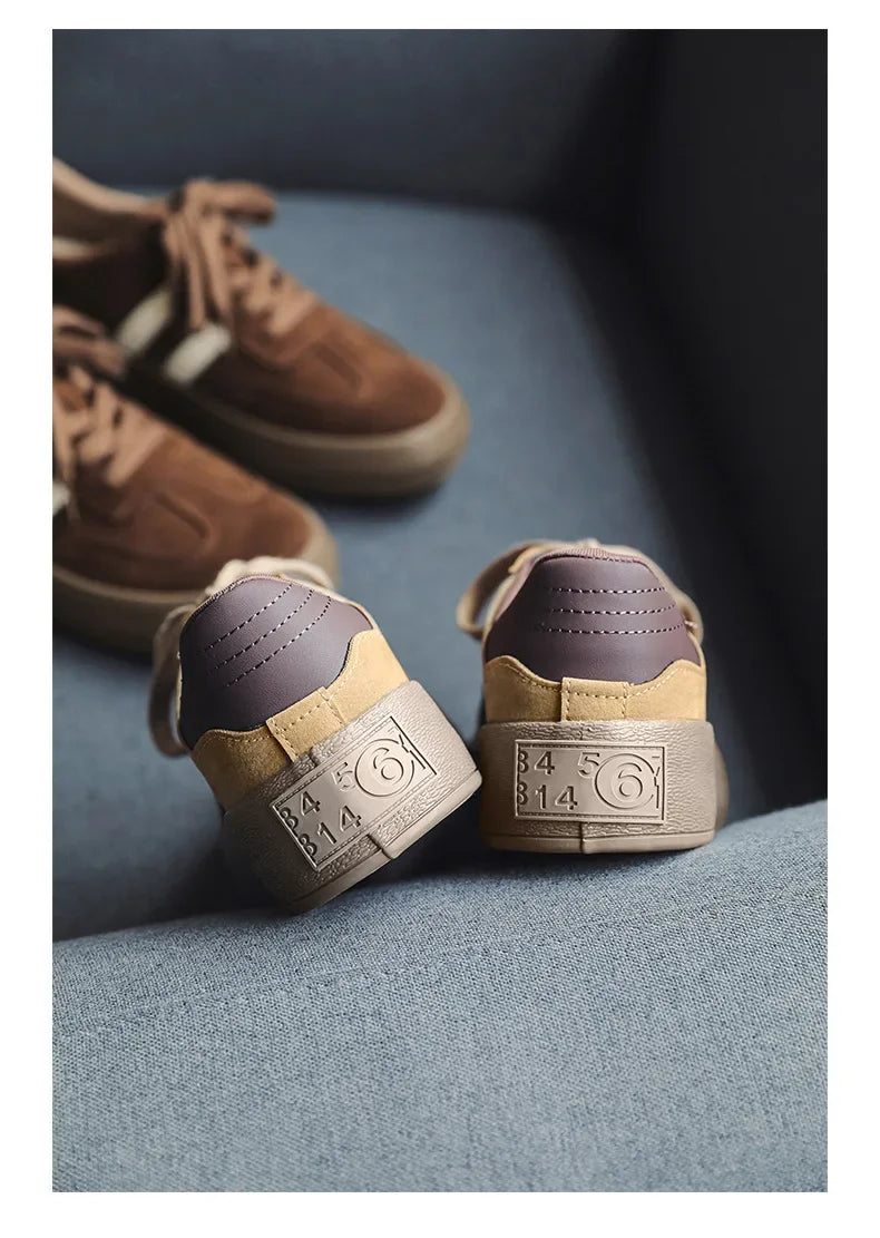 Thick Sole Casual Board Shoes for Men Thick Sole Casual Board Shoes Sneakers Cowhide Everything Soft Sole Inside Increase Shoes