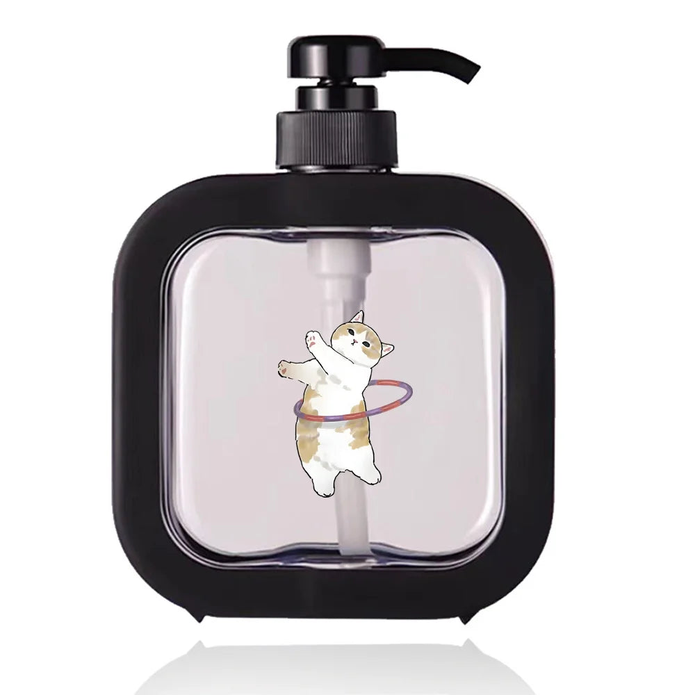 Detachable Hand Sanitizer Container Large Capacity Pump Lotion Bottle Soap Dispenser Home Travel Organizer Cat Pattern