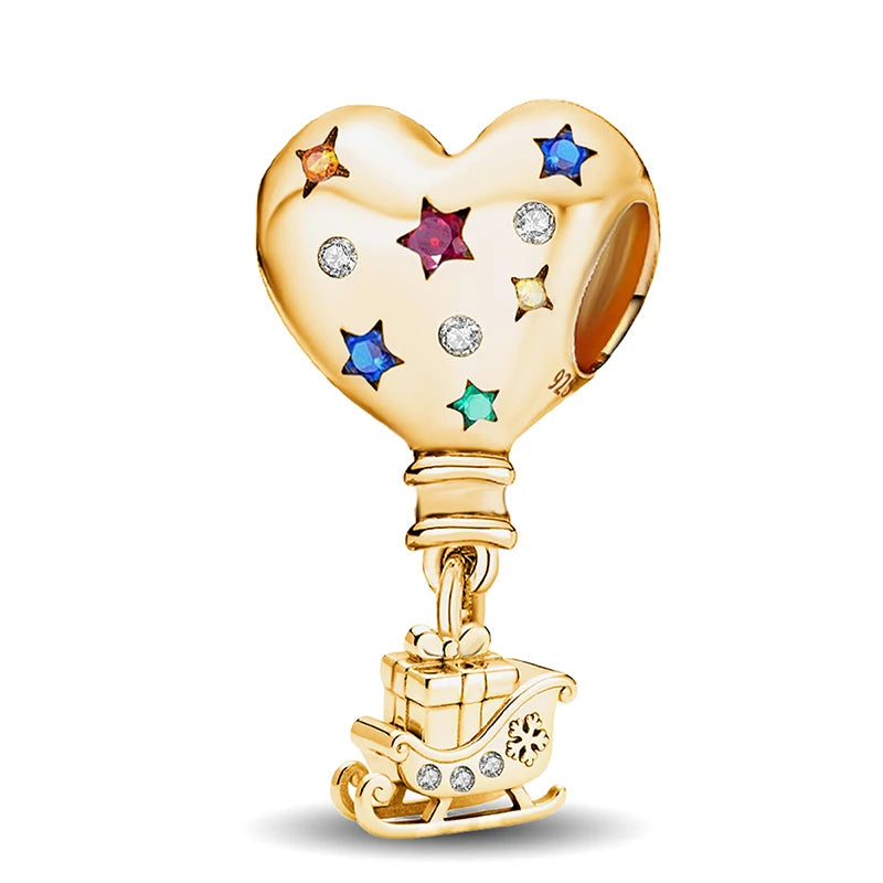 Shecharms 925 Sterling Silver Love Heart Firefly Golden Series Charms Fit DIY Making Bracelet Necklace High Quality Fine Jewelry