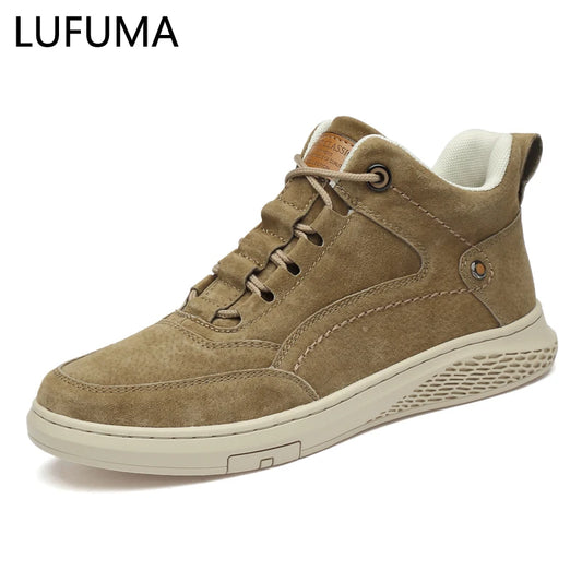 High quality Genuine Leather shoes man winter men Casual shoes fashion flats lace up fashion sneakers male footwear rubber shoes