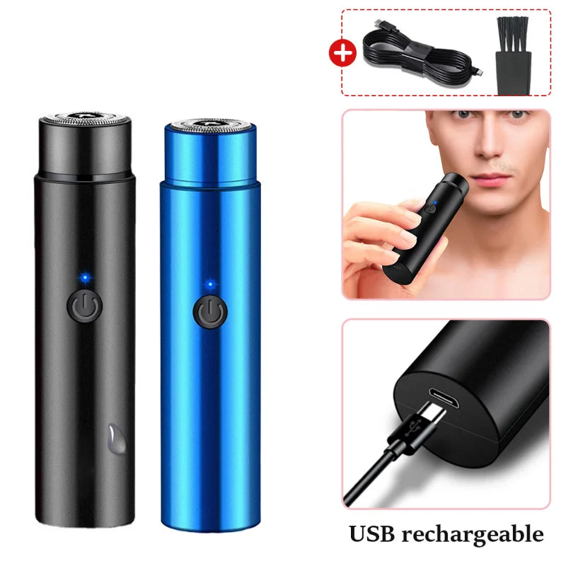 Mini Electric Shaver for Men Portable Electric Razor Beard Knife USB Charging Men's Face Beard Shaver Body Razor Hair Removal