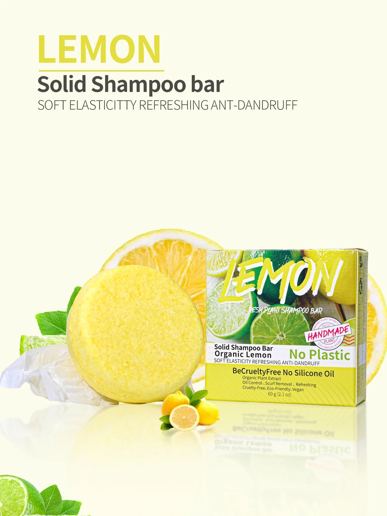 Fresh Lemon Essential Oil Soap For Hair Washing Handmade Soap For Oil Control Dandruff Removal Smooth Hair Natural Organic