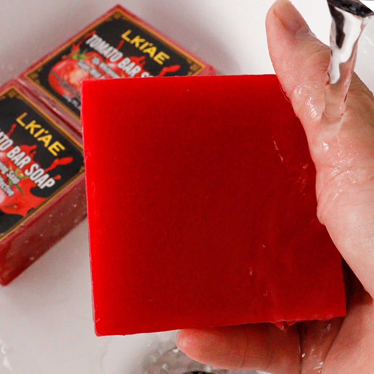 LKIAE Ultra Lightening Tomato Soap Bar, Anti Dark, Black Spots, Acne, Even Skin Tone, Vegan Bath Soap For All Skin Type, 200g