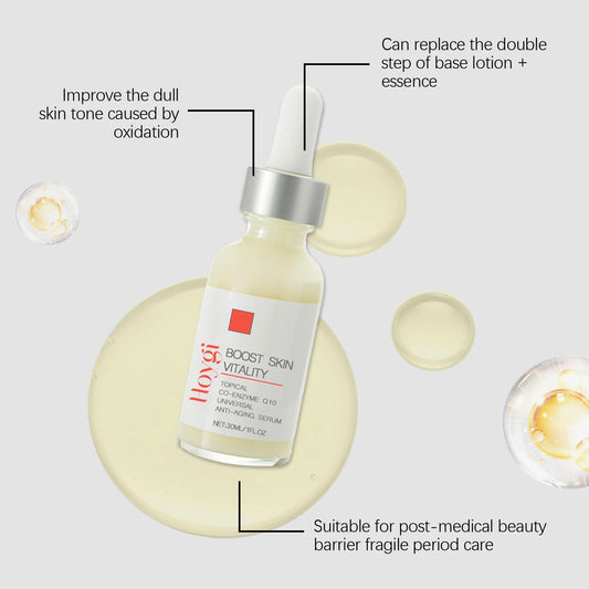 Coenzyme Q10 Face Serum Anti Aging Smooths Neck Wrinkles Fine Lines Energizes Dull Skin Brightening Hydrate Firming Facial Serum