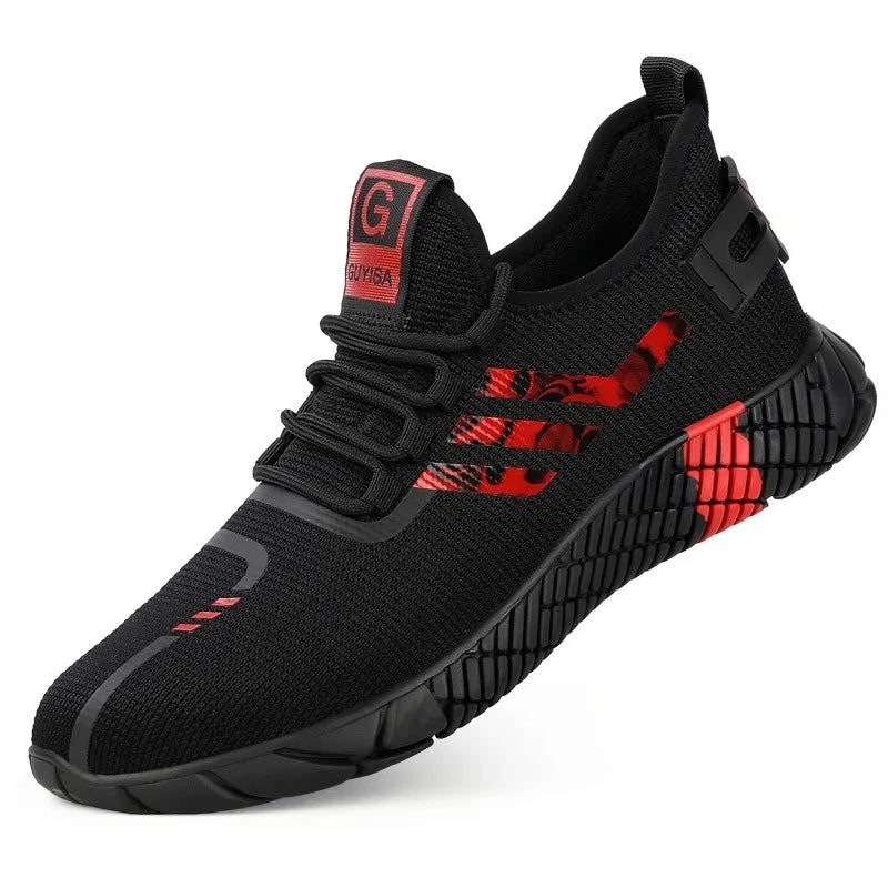 Work Sneakers Men Safety Shoes Construction Steel Toe Work Shoes Safety Boots Men Shoes Anti-Puncture Working Summer Kevlar