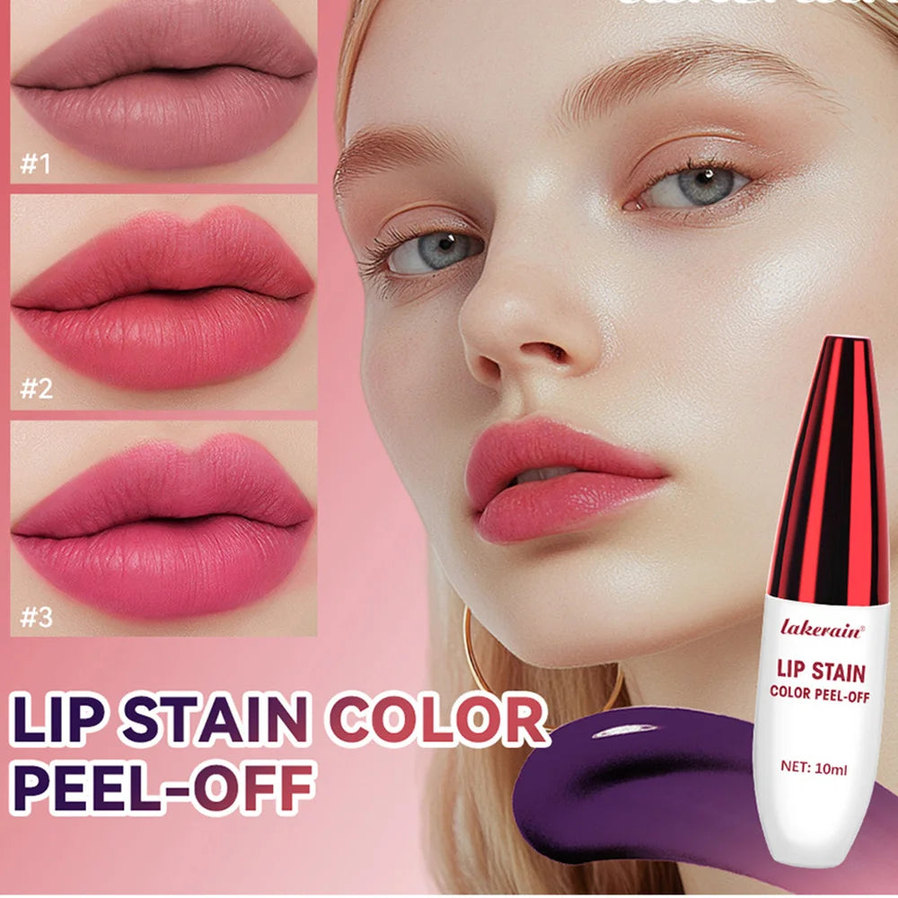 Peel Off Rose Pink Lip Gloss Matte Outline Contour Tattoo Lip Stain Waterproof Transfer Resistant Tear Off Natural Lip Tint Gift