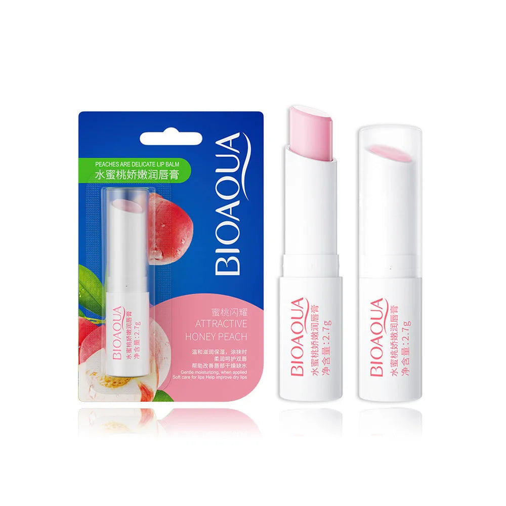 BIOAQUA Natural Fruits Lip Balm Moisturizing Jelly Nourishing Anti Wrinkle Lipstick Non-Stick Long-lasting Lips Care