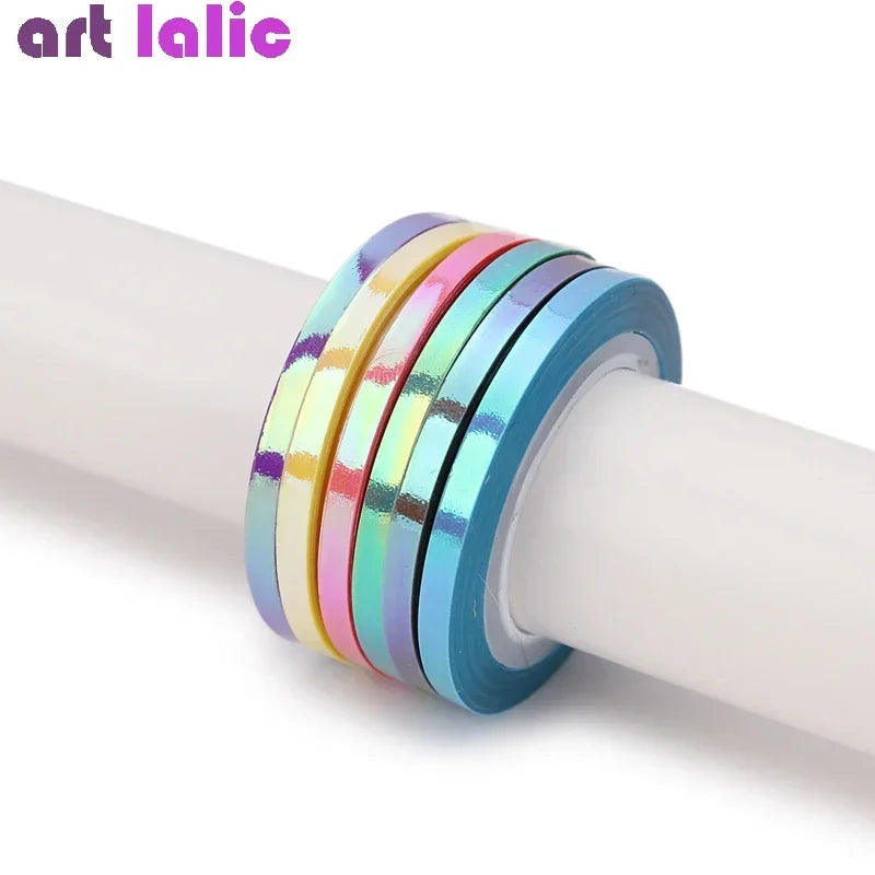 18PCs Mermaid-Themed Nail Art Stickers DIY Adhesive Tape for Manicure Decoration Sea Princess Nail Decals