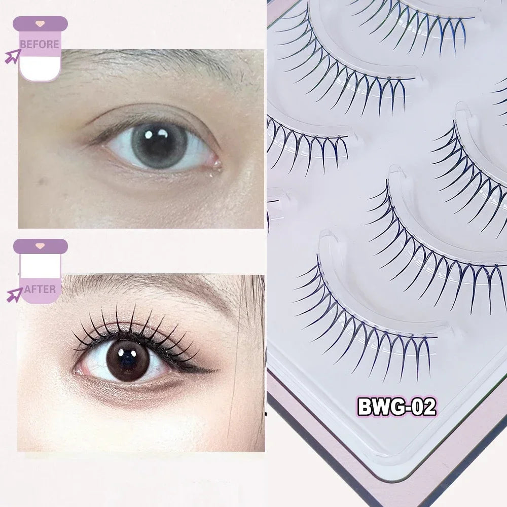 U-shaped False Eyelashes K-Pop Idol Lashes Zhang Yuanying Inspired Comic Eye Lashes Natural Wispy Lash Extension