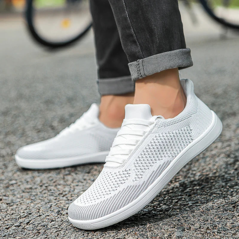 Plus Size 50 51 52 53 54 Wide Toe Box Barefoot Shoes Men Casual Mesh Shoes Minimalist Zero Drop Sneakers Breathable Big Foot