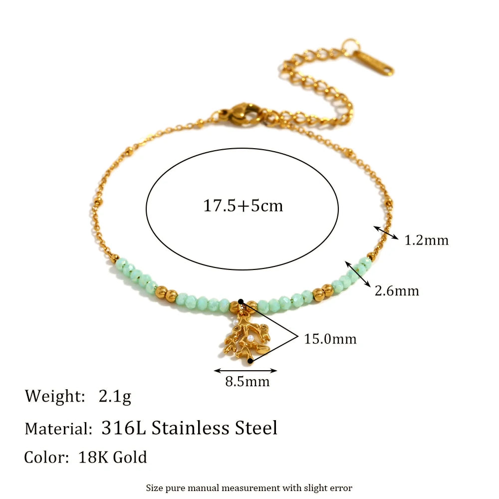 E.B.belle Stainless Steel Exaggerated OT Buckle Round Eye Pendant Bracelet 18K Gold Plated Women Girls Statement Jewelry
