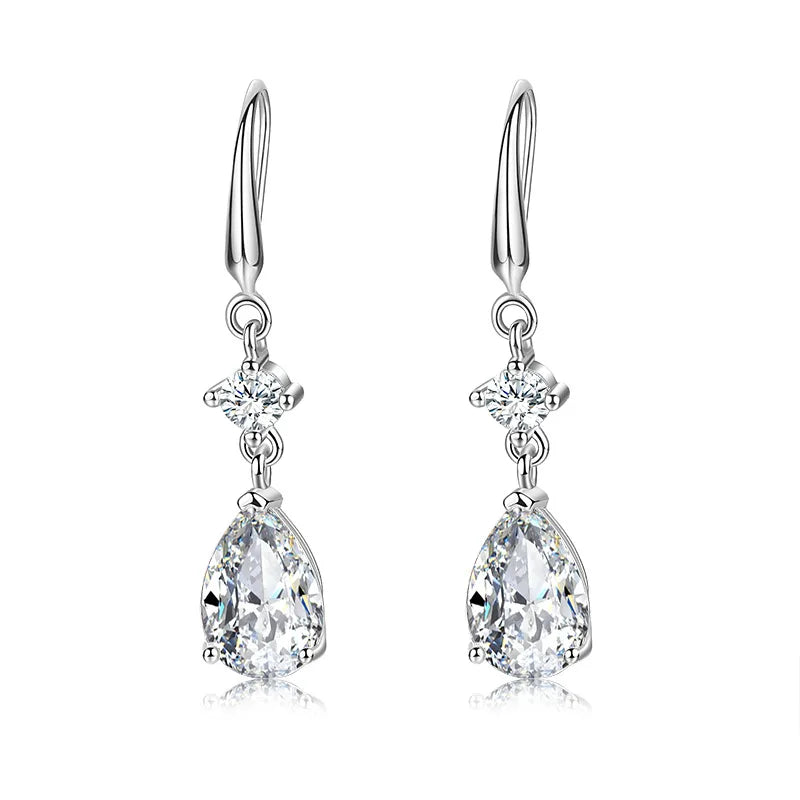 925 Sterling Silver Earrings luxury Circle Zircon Hoop Earring for Grils Woman Wedding party Jewelry Gifts Fine Jewelry