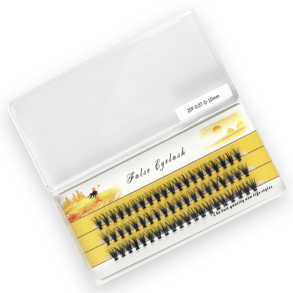 Natural Mink Eyelash Extensions, New 20D C/D/L Curl Lashes Cluster, Personal Eyelashes, Individual Lashes, Makeup Tools
