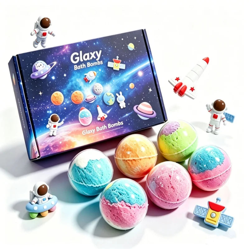 12pcs 60g Kids Bath Spa Fizzies with Hidden Toy Bubble Ball Safe Bath Toy for Children Daily Bathing