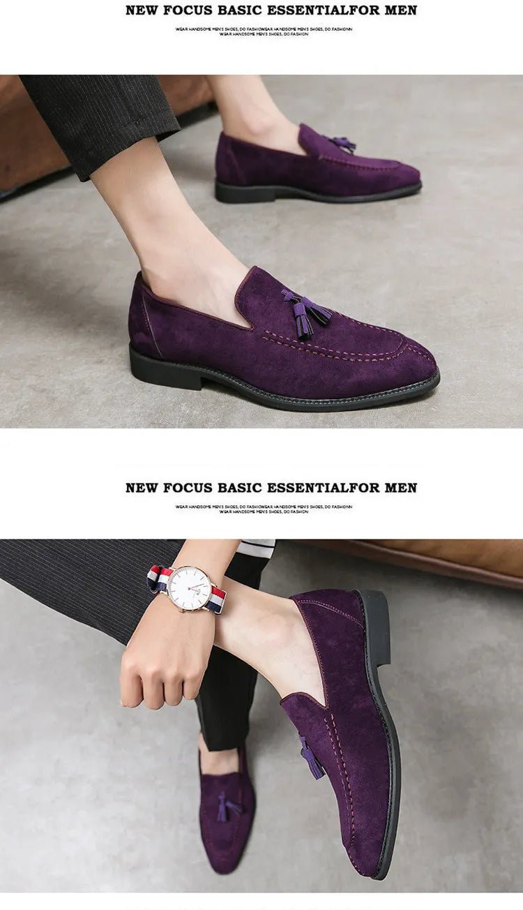 Men's Casual Leather Shoes Mens Fashion Patchwork Party Wedding Loafers Moccasins Men Slip-on Light Comfortable Driving Flats