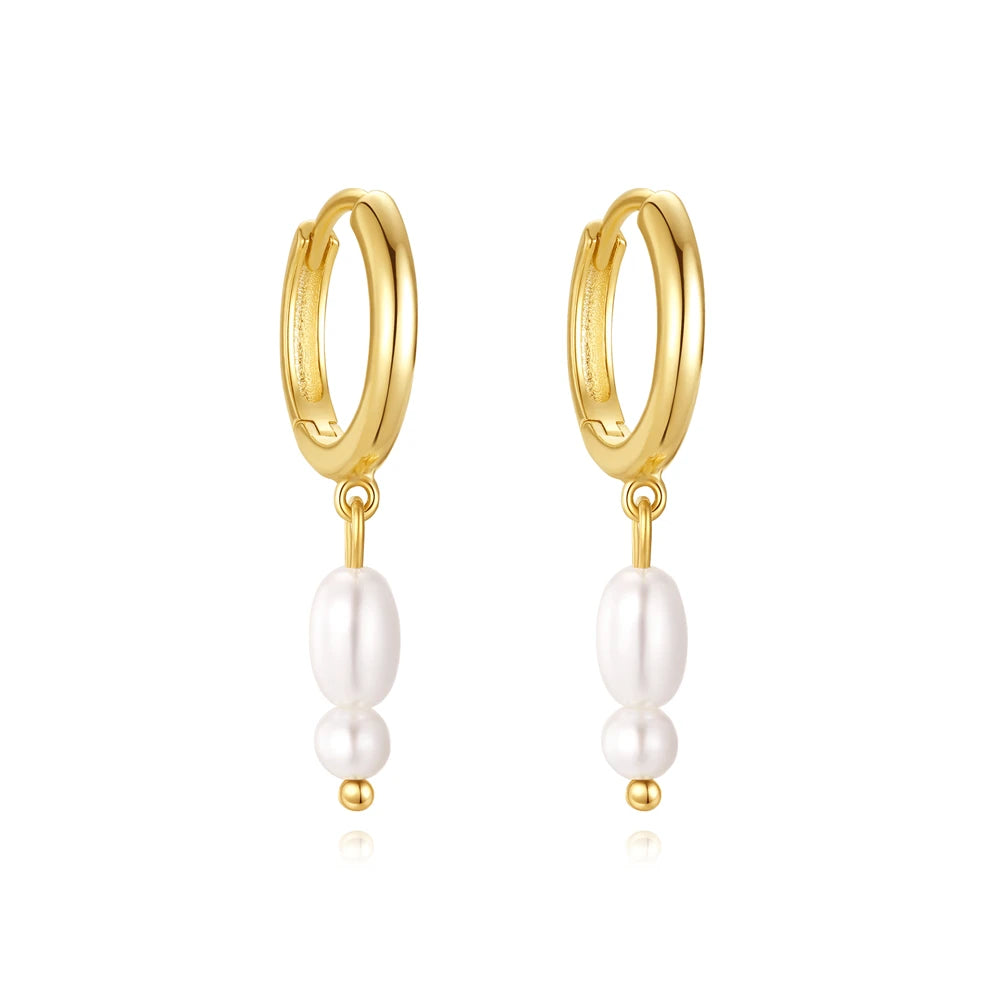 CANNER Eight Pointed Star Moon Tassel Zircon 925 Sterling Silver Drop Earrings For Women Ins Pearl Flower Minimalism Earrings