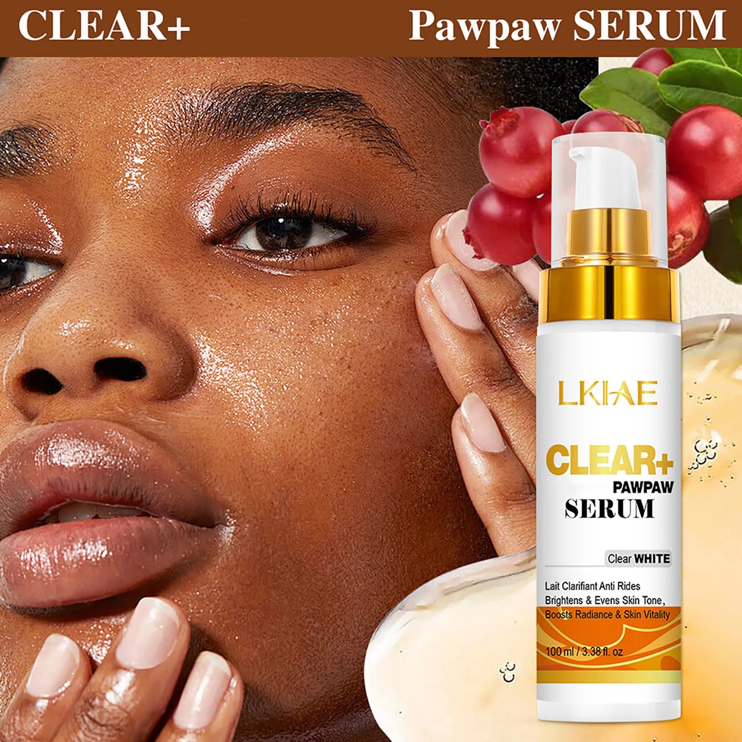 LKIAE Whitening Women Set, With Vitamin C, Natural Papaya, Carrot, Remove Dark Spots, Melanin, Skin Moisturizer, Hydrating