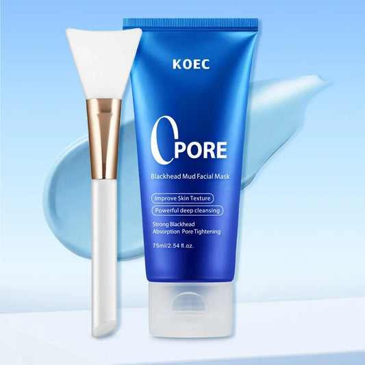75ml KOEC Zero Pore Blackhead Blue Mud Facial Mask Deep Cleansing Tightening Oil Control PHA AHA Salicylic Acid Plant Extrats