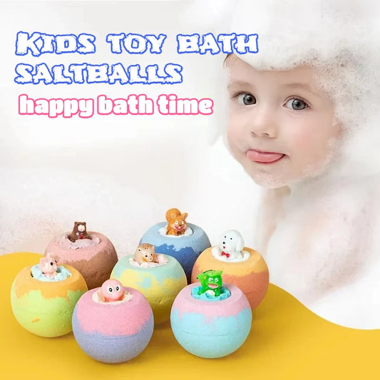 100G Bath Bombs for Kids with Surprise Toys Inside for Kids & Boys and Girls Holiday Bubble Bath with Cheerful Scent