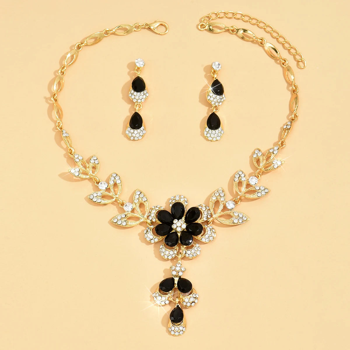 Luxury Color Matching Unique Necklace Earring Set Date Party Banquet Bridal Wedding Dress High End Jewelry