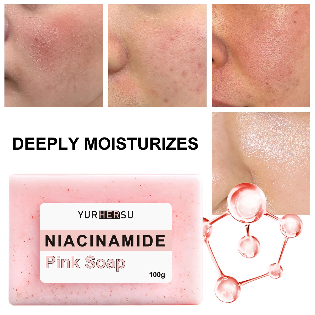 Niacinamide Soap Brightening Dark Spot Remover Deep Cleansing Moisturizing Face Body Wash Skin Care