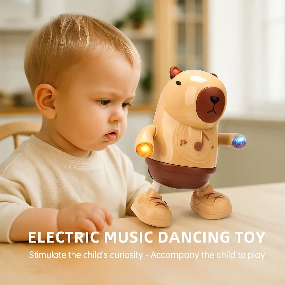 Singing Dance Electric Capybara Toys with Music Lighting Left Right Dance Capybara Dancing Toy Swinging Hands Durable