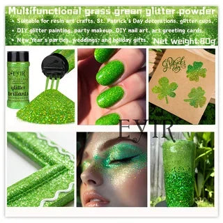 9 Colors 80g Holographic Glitter Powder Fine Shimmer Body Face Glitter Makeup Nail Art Resin Craft Party Decoration
