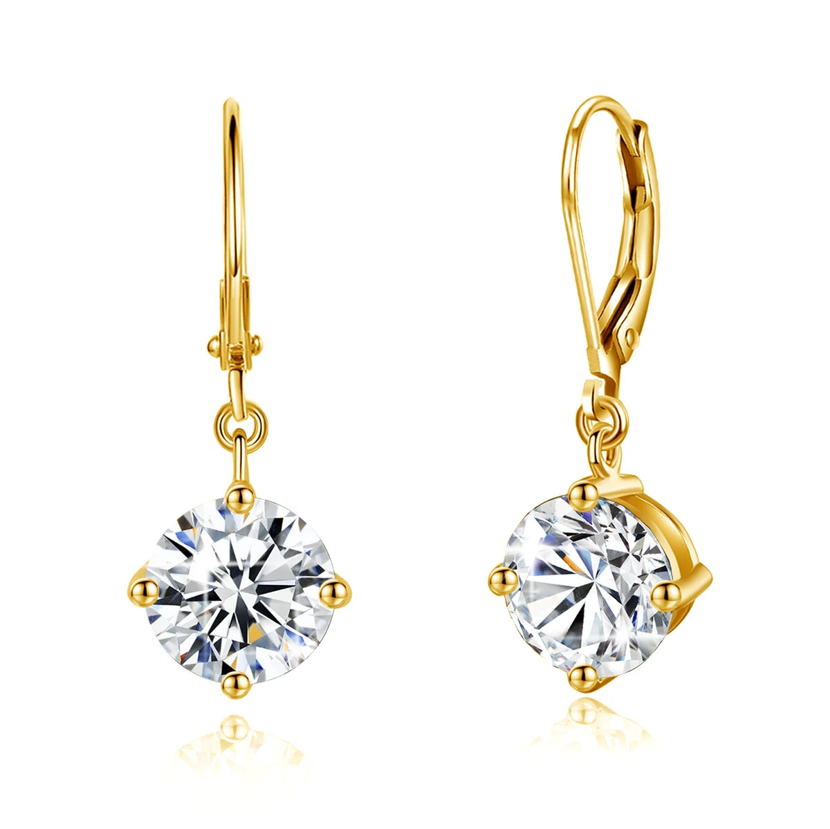 Redwood Brand Total Is 2.4ct 7mm Round Cut Moissanite Drop Earrings With Certificate Wedding Partry Jewelry For Women Trend Gift